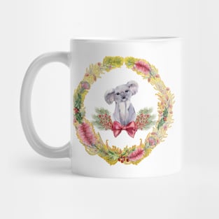 An Australian Native Floral Wreath - Christmas Koala Mug